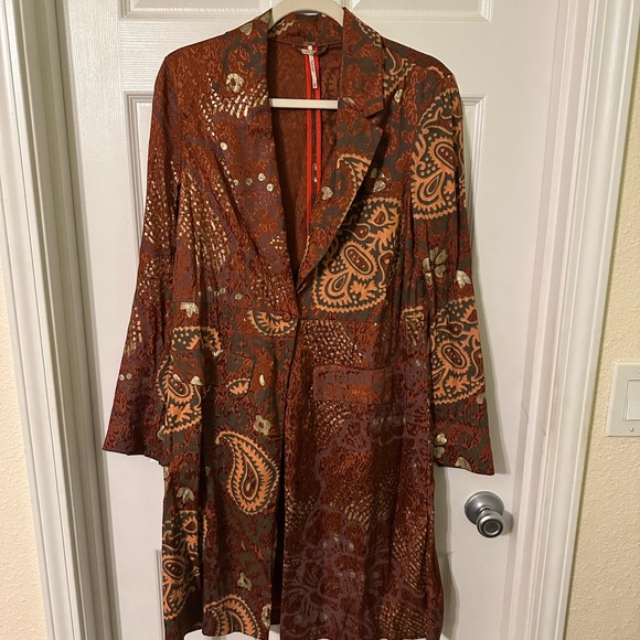 Free People Jackets & Blazers - Free People Rust and Gray Patterned Jacket